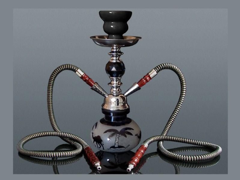 Hookah Camel Black kisméretű szürke színű shisha - 2 csöves